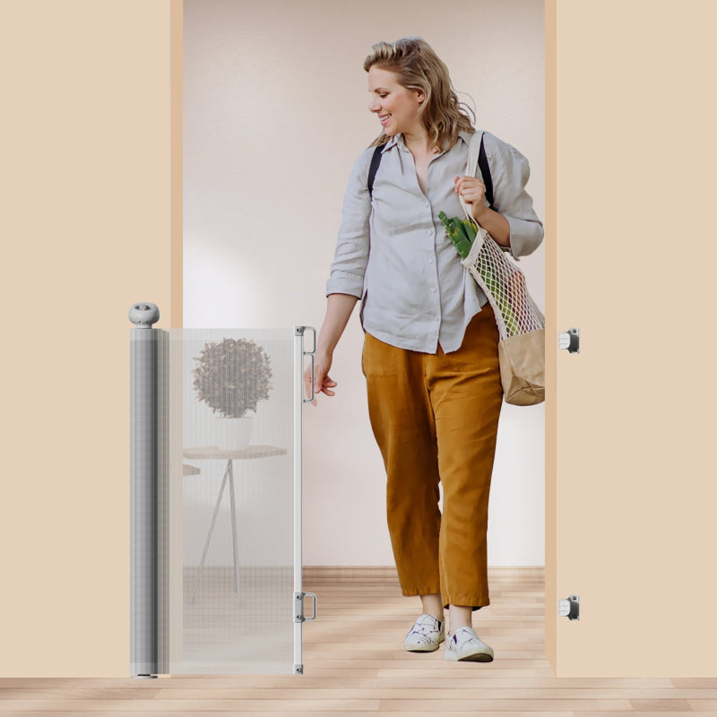 BabyBloom 33 * 55 inches Extra Wide Punch-Free Retractable Baby Gate