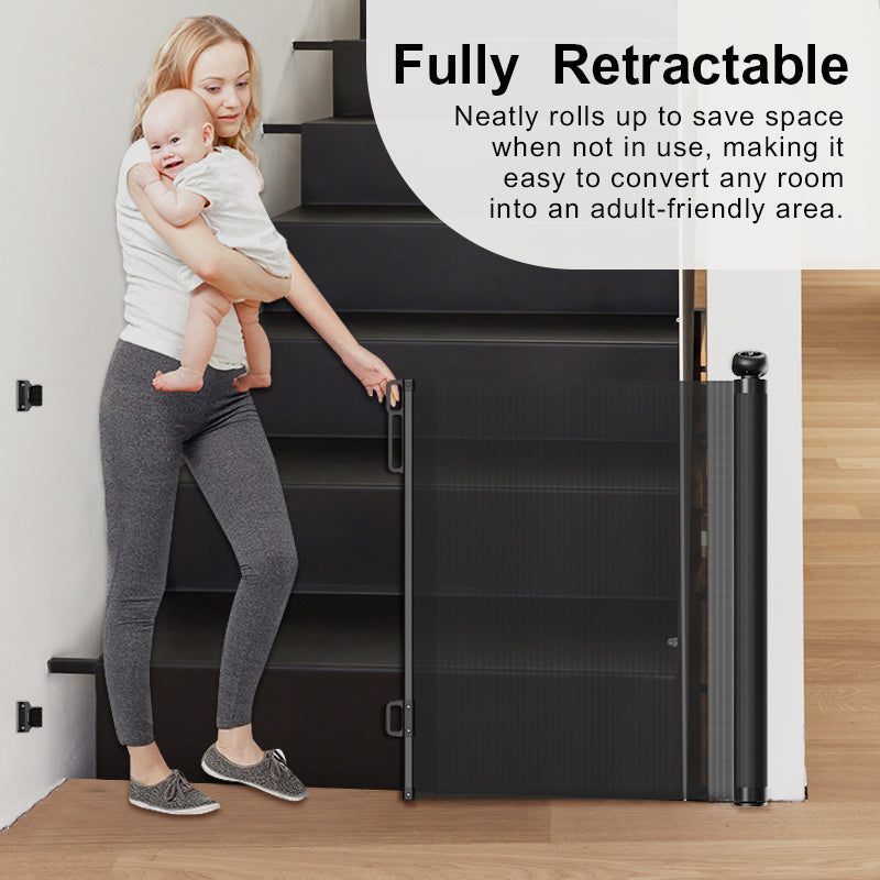BabyBloom 33 * 55 inches Extra Wide Punch-Free Retractable Baby Gate