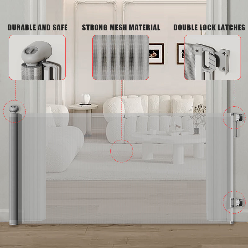 BabyBloom 33 * 55 inches Extra Wide Punch-Free Retractable Baby Gate