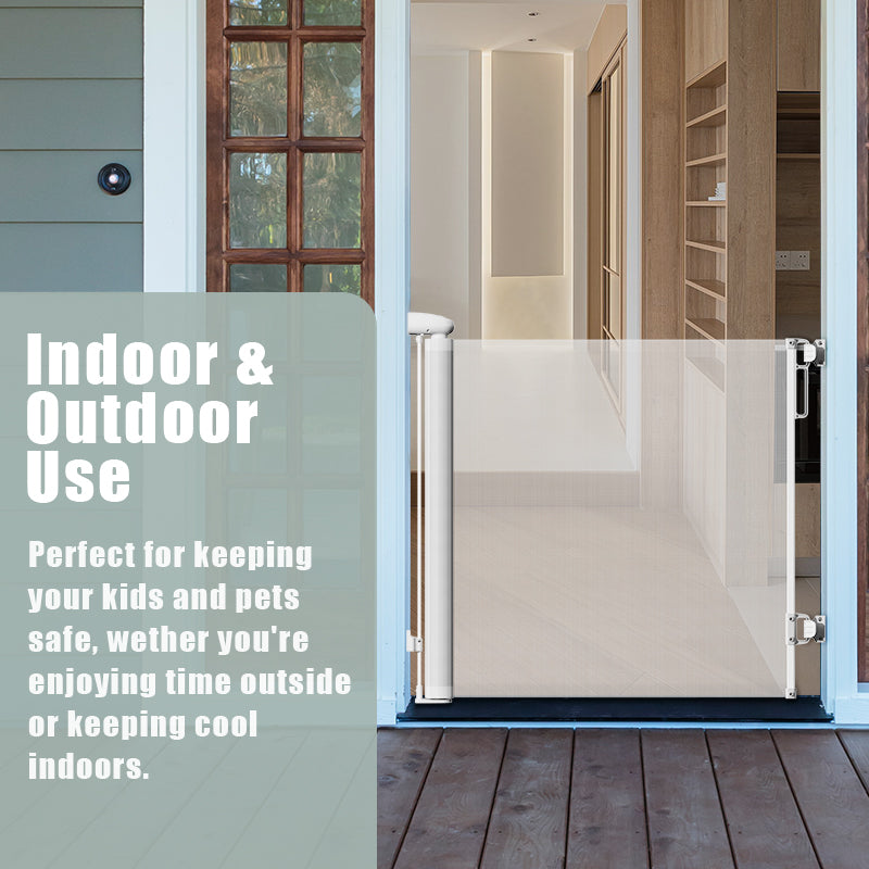 BabyBloom 33 * 55 inches Extra Wide Punch-Free Retractable Baby Gate