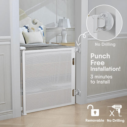 Babybond Barrière de sécurité rétractable sans perforation pour bébé, 33 x 55 pouces pour enfants et animaux domestiques