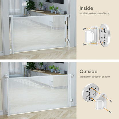 Babybond Barrière de sécurité rétractable sans perforation pour bébé, 33 x 55 pouces pour enfants et animaux domestiques