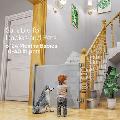 Babybond Barrière de sécurité rétractable sans perforation pour bébé, 33 x 55 pouces pour enfants et animaux domestiques